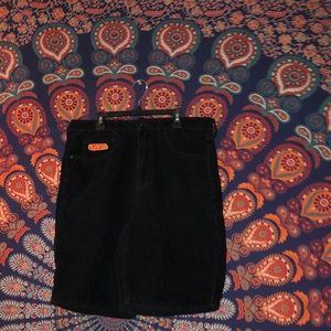 Black corduroy jorts